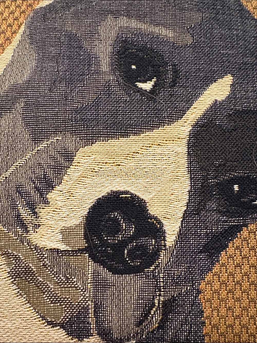 IOSIS Paris Dog tapestry decorative pillow with down cushion. 17 x 17 inches